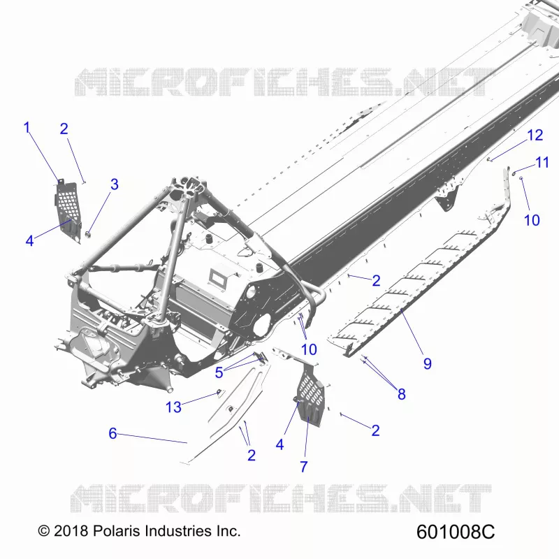 CHASSIS, PROTEZIONE FRIZIONE, FOOTRESTS, AND RUNNING BOARDS