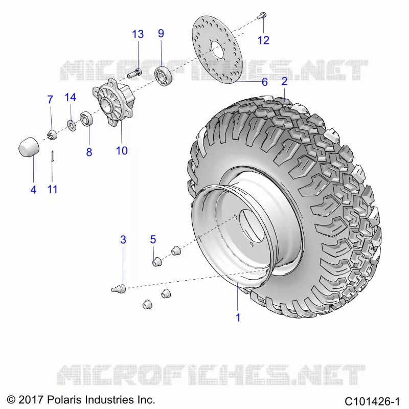 RUOTAS, FRONT TIRE AND BRAKE DISK