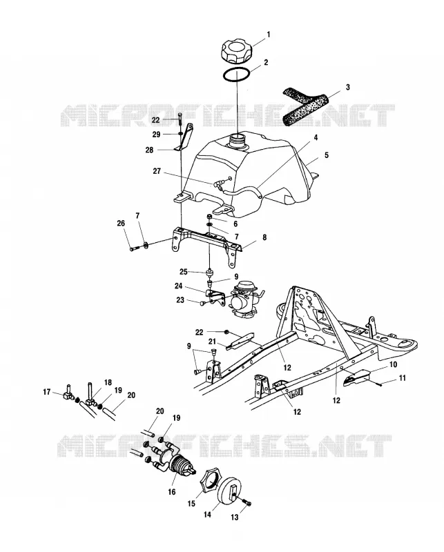 CARBURANTE TANK AND CARBURATORE MOUNTING