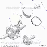 ENGINE, ALBERO MOTORE, PISTON AND BALANCE SHAFT