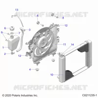 ENGINE, SISTEMA DI RAFFREDDAMENTO, RADIATOR, FAN &amp; OVERFLOW BOTTLE