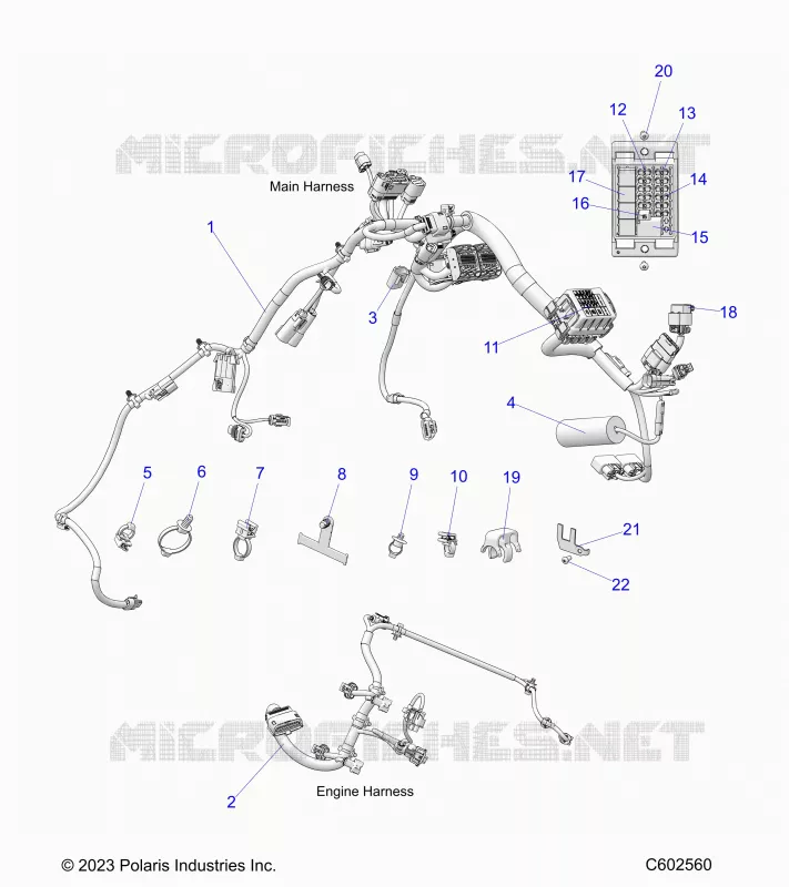 ELETTRICO, WIRE HARNESS,CHASSIS/FUSE BLOCK, ENGINE