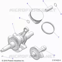 ENGINE, ALBERO MOTORE, PISTON AND BALANCE SHAFT
