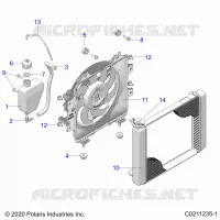 ENGINE, SISTEMA DI RAFFREDDAMENTO, RADIATOR, FAN &amp; OVERFLOW BOTTLE