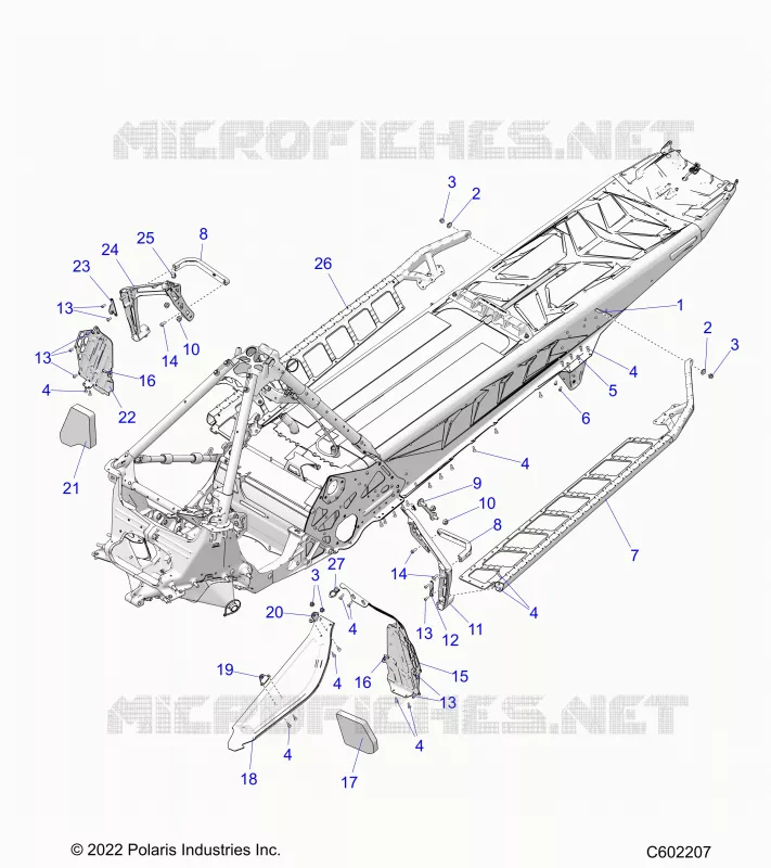 CHASSIS, PROTEZIONE FRIZIONE,  FOOTRESTS, AND RUNNING BOARDS