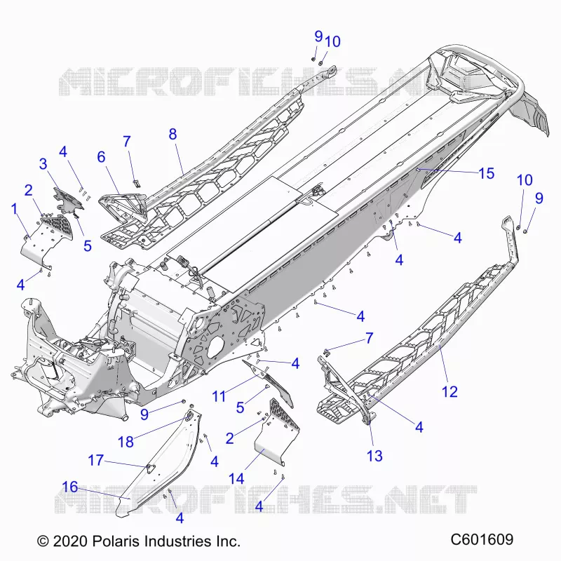 CHASSIS, PROTEZIONE FRIZIONE, FOOTRESTS, AND RUNNINGBOARDS