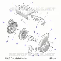 ENGINE, BLOWER HOUSING AND AUTOAVVOLGENTE