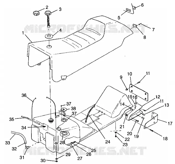 SEDILE   SERBATOIO DI GAS 600 XCR 0975677, 600 XCR SE H975677 and EUROPEAN 600 XCR (4937963796A006)