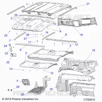 OPT, PREP AUDIO ROOF, REAR CLOSE OFF, COVER, CAPPUCCIO LINER, FLOOR, AND DASH