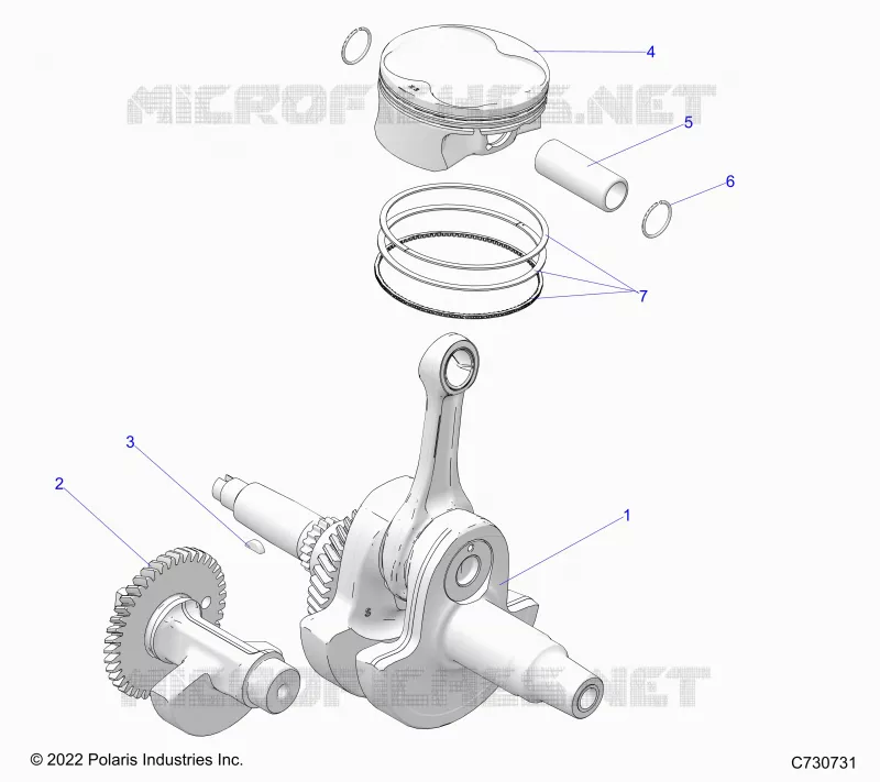 ENGINE, ALBERO MOTORE, PISTON AND BALANCE SHAFT