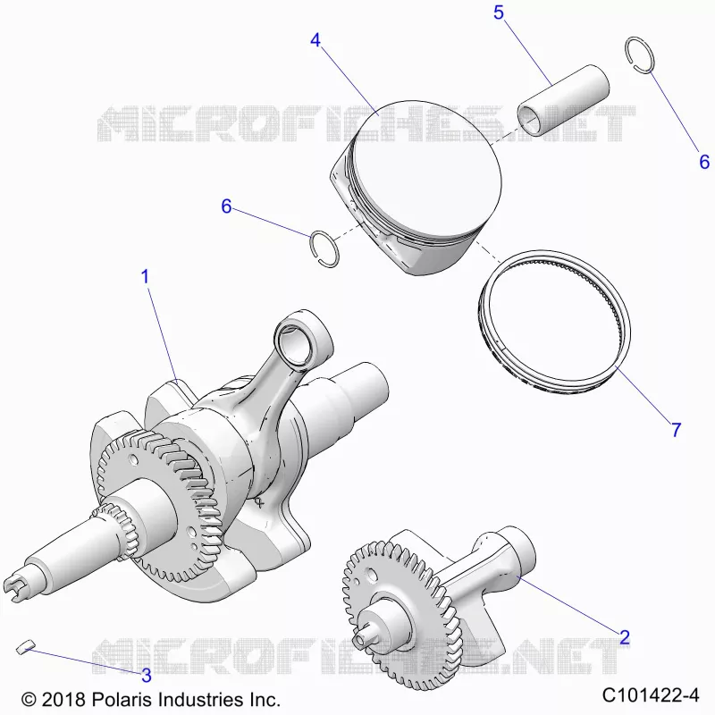 ENGINE, ALBERO MOTORE, PISTON AND BALANCE SHAFT