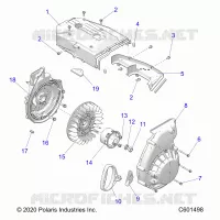 ENGINE, BLOWER HOUSING AND AUTOAVVOLGENTE