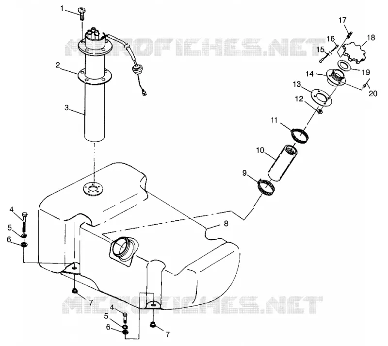 CARBURANTE TANK SL 700 B974071, Intl. SL 700 I974071, SL 700 Deluxe B974072 and I (4940874087A010)