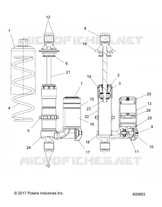 SUSPENSION, SHOCK ANTERIORE TRACK (ADVENTURE, XC)
