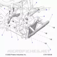 CHASSIS, MOUNTING, FRONT GEARCASE AND PARAURTI ANTERIORE