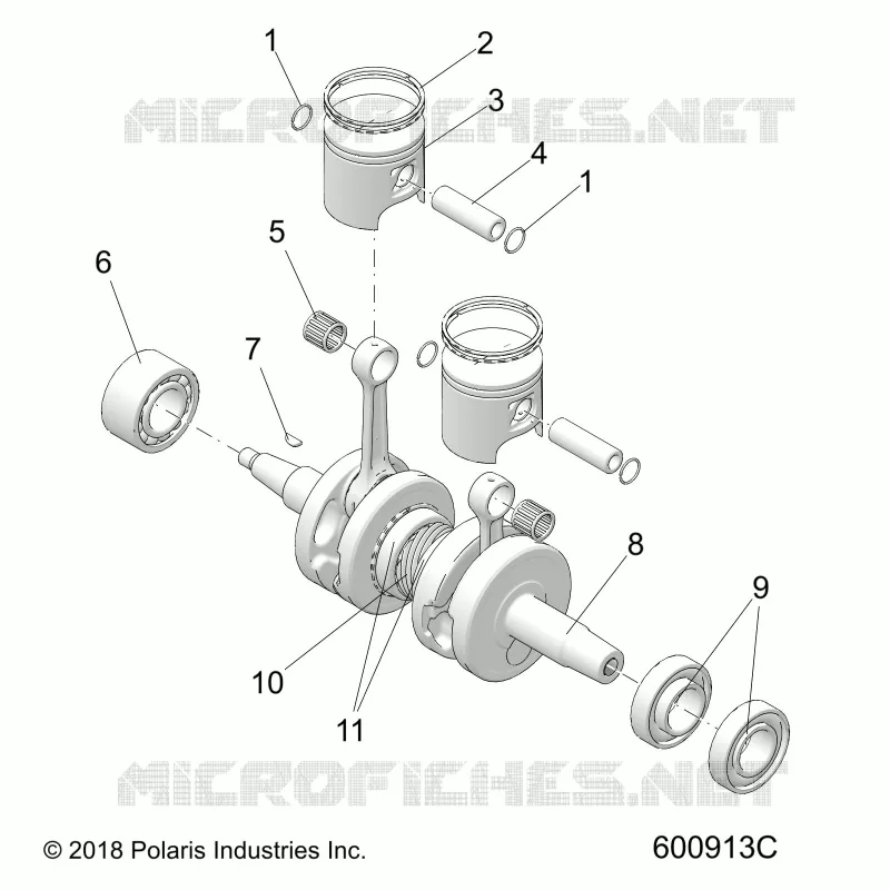 MOTORE, PISTON AND CRANKSHAFT