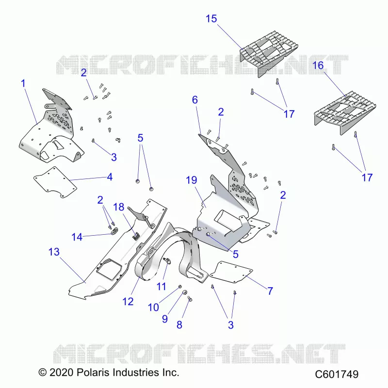 CHASSIS, PROTEZIONE FRIZIONE AND FOOTRESTS