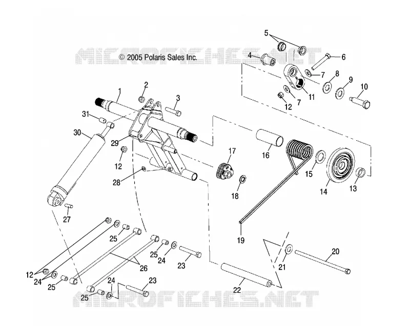 SUSPENSION, POSTERIORE COPPIA ARM, AND SHOCK
