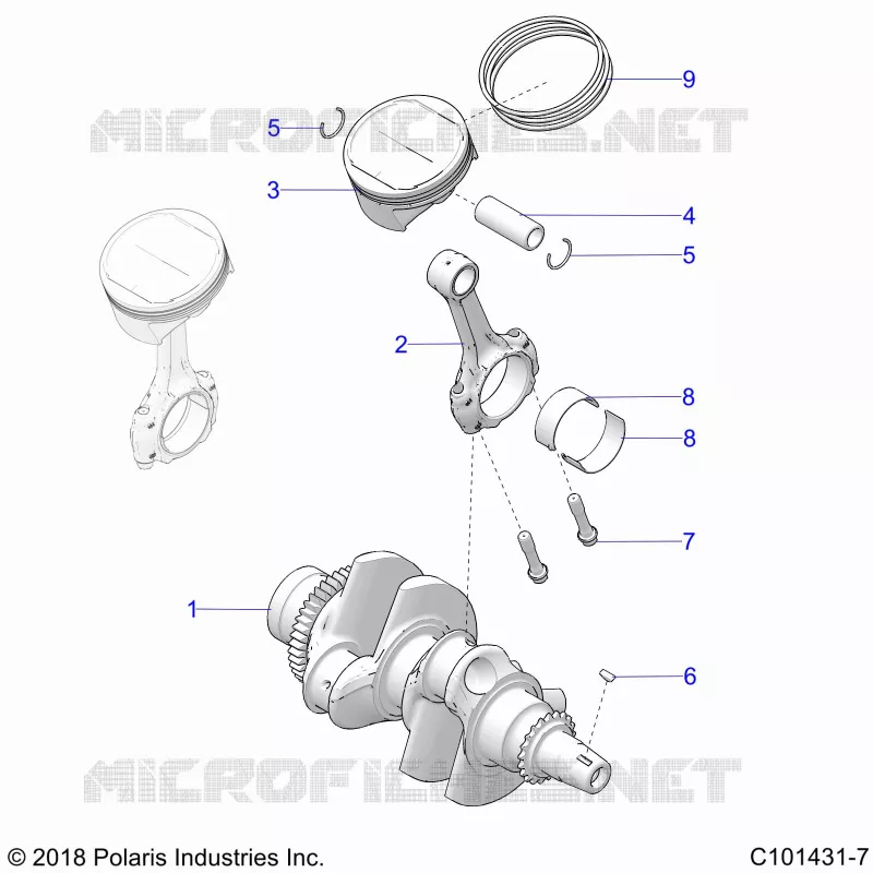 ENGINE, ALBERO MOTORE AND PISTON