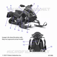 DECALS, BLACK SIDE PANEL W/MATTE TITANIUM ACCENT