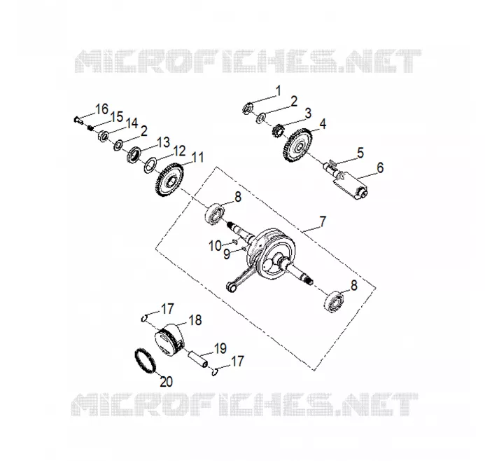 ENGINE, ALBERO MOTORE AND PISTON