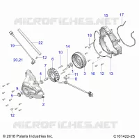 ENGINE, STATOR COVER AND VOLANO