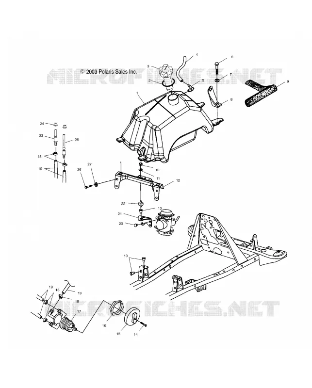 CARBURANTE TANK AND CARBURATORE MOUNTING