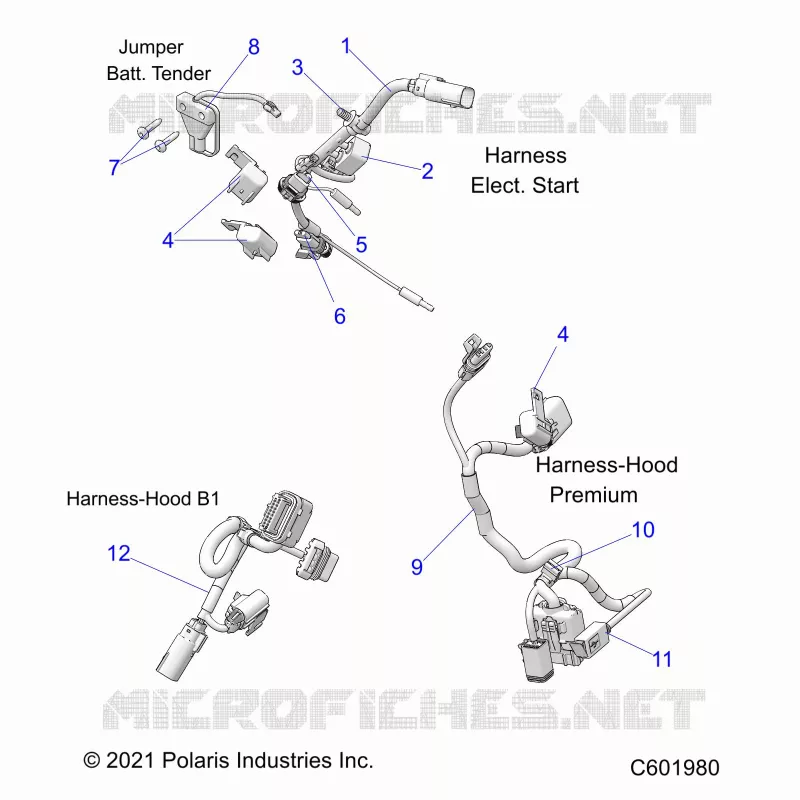 ELETTRICO, WIRE HARNESS, HOOD, ELEC. START
