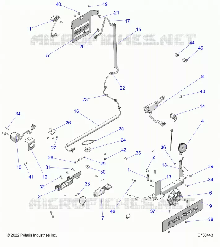 ELETTRICO, WIRE HARNESS COMPONANTS, AND LICENSE PLATES 