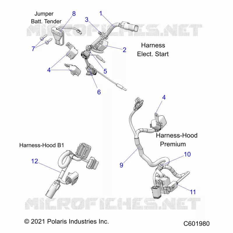 ELETTRICO, WIRE HARNESS, HOOD, ELEC. START