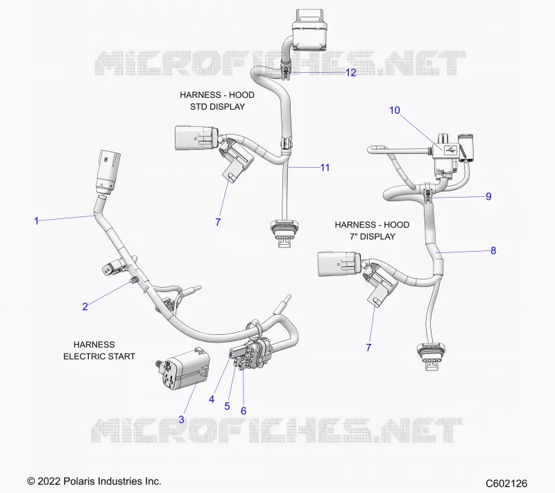 ELETTRICO, WIRE HARNESS, HOOD, ELECTRIC START