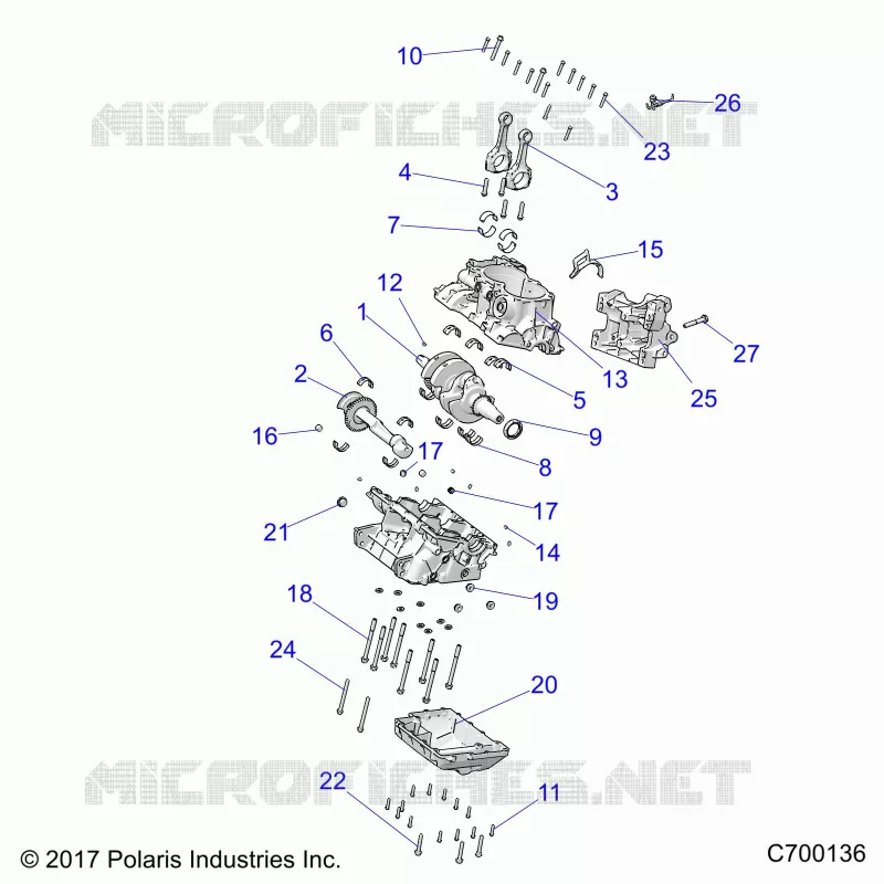 ENGINE, CRANKCASE AND ALBERO MOTORE