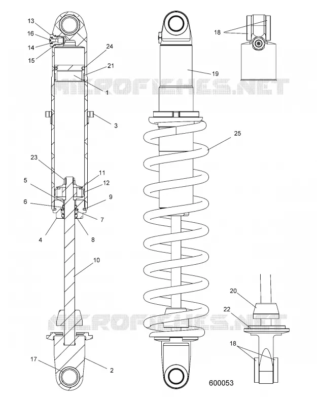 SUSPENSION, AMMORTIZZATORE POSTERIORE TRACK (COIL OVER)