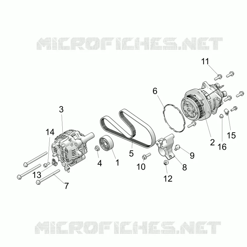 ENGINE, ALTERNATORE AND COMPRESSOR