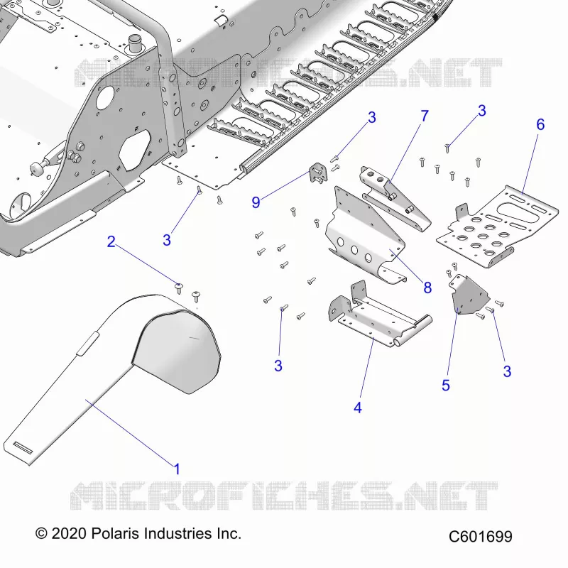 CHASSIS, FOOTREST-LH AND PROTEZIONE FRIZIONE