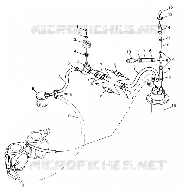 SISTEMA DI ALIMENTAZIONE CARBURANTE (DELUXE) SL 700 Deluxe B974072 and Intl. SL 700 Deluxe I974072 (4940874087A012)
