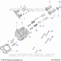 ENGINE, TESTA CILINDRO, CAMS AND VALVES