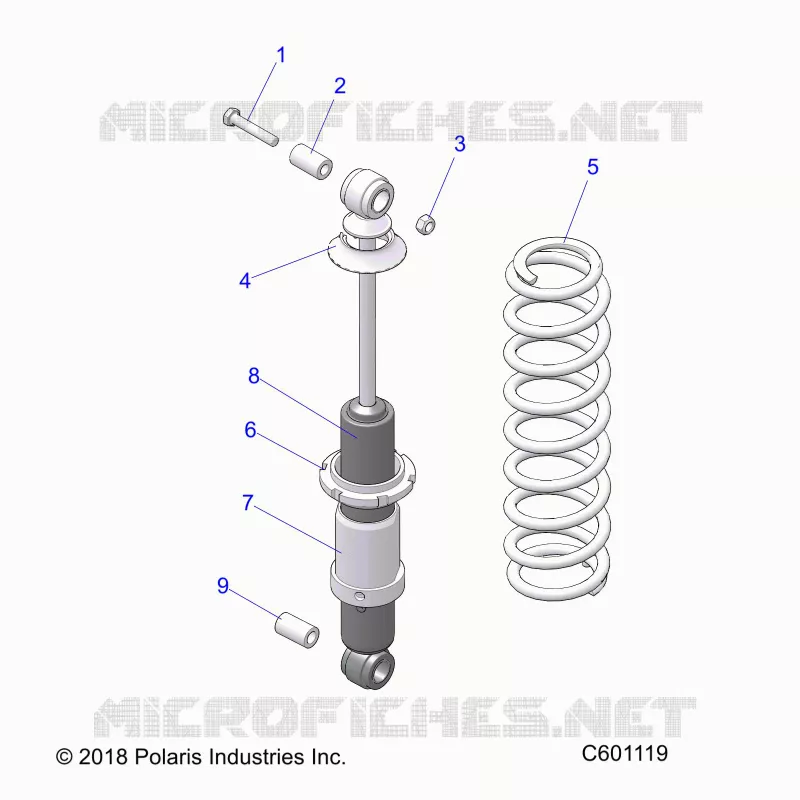 SUSPENSION, AMMORTIZZATORE POSTERIORE TRACK (7043994)