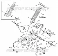 SWING ARM   SHOCK SPORT 400L W97BA38C AND TRAIL BLAZER W97BA25C (4940124012B011)