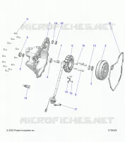 ENGINE, STATOR COVER AND FLYRUOTA