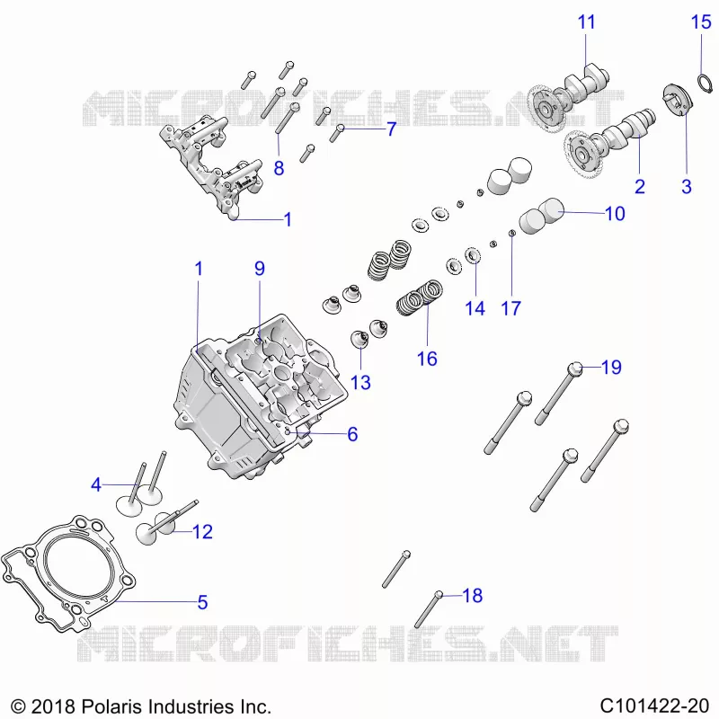 ENGINE, TESTA CILINDRO, CAMS AND VALVES
