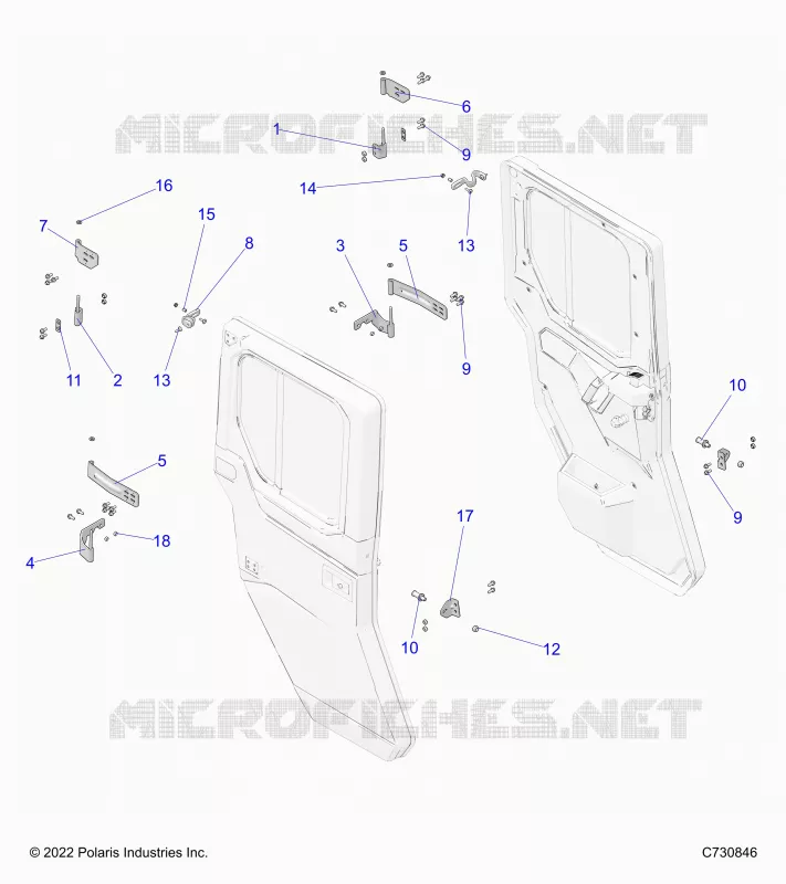 PORTE, REAR, MOUNTING