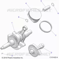 ENGINE, ALBERO MOTORE, PISTON AND BALANCE SHAFT