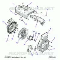ENGINE, BLOWER HOUSING AND AUTOAVVOLGENTE