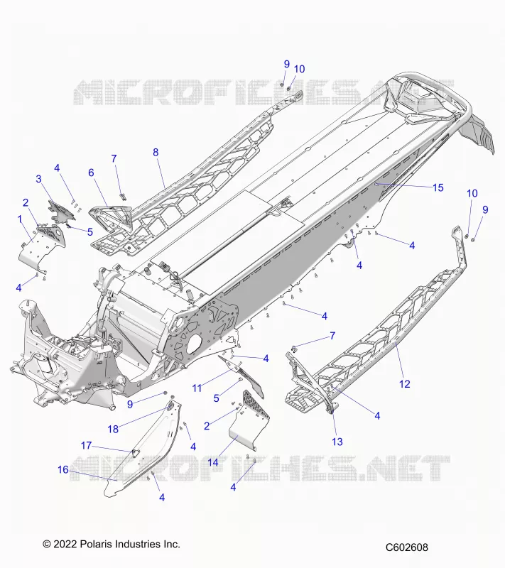 CHASSIS, PROTEZIONE FRIZIONE, FOOTRESTS, AND RUNNINGBOARDS