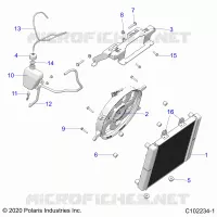 ENGINE, SISTEMA DI RAFFREDDAMENTO, RADIATOR, FAN &amp; OVERFLOW BOTTLE