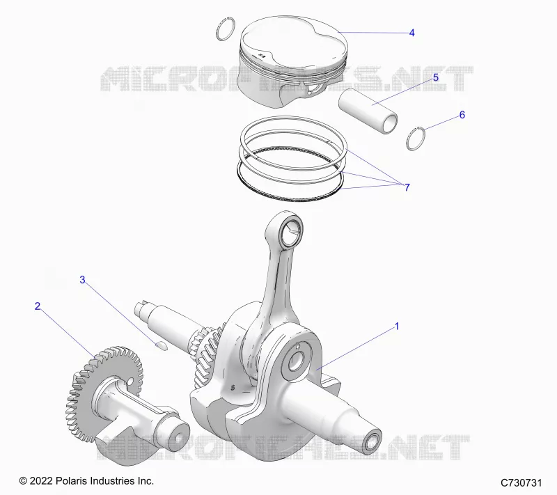 ENGINE, ALBERO MOTORE, PISTON AND BALANCE SHAFT