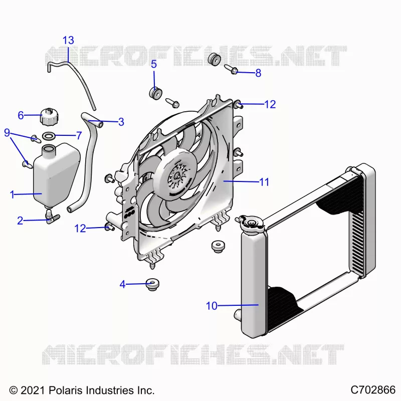 ENGINE, SISTEMA DI RAFFREDDAMENTO, RADIATOR, FAN & OVERFLOW BOTTLE