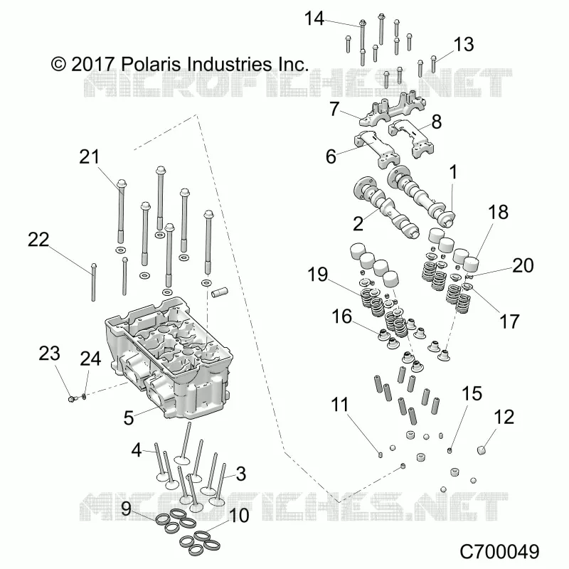 ENGINE, TESTA CILINDRO AND VALVES