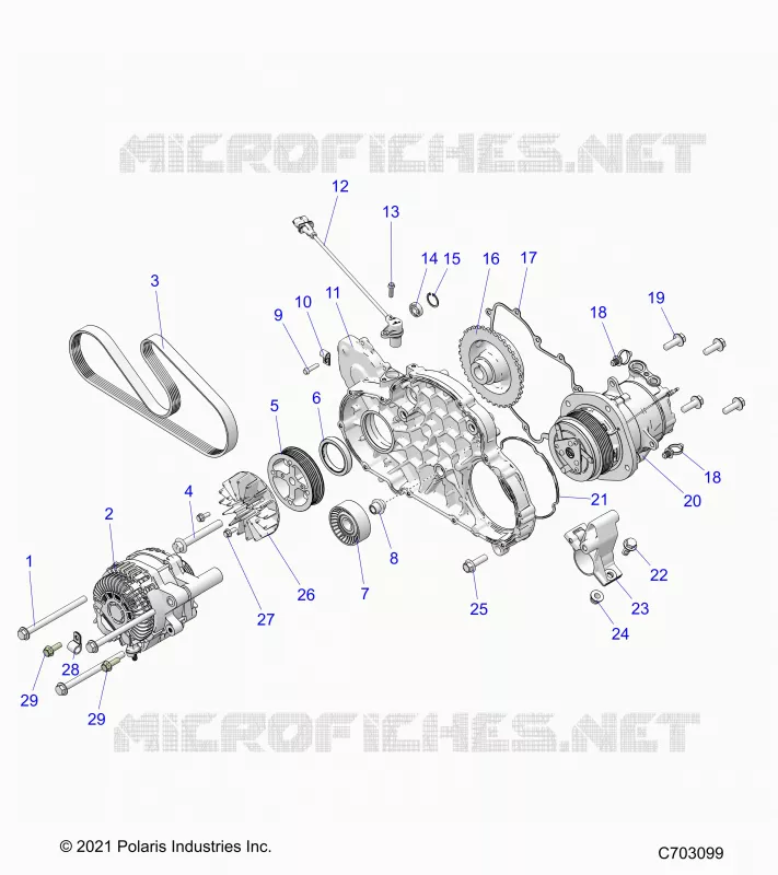ENGINE, ALTERNATORE AND COMPRESSOR